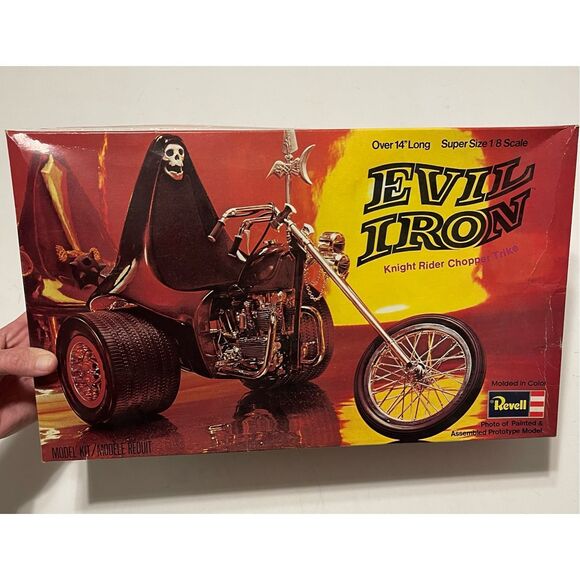Vintage Revell Model Kit - 1972 Evil Iron - Partially Assembled w/ Original Box - Picture 1 of 6